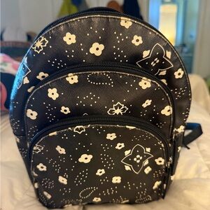 Black Floral Mini Backpack